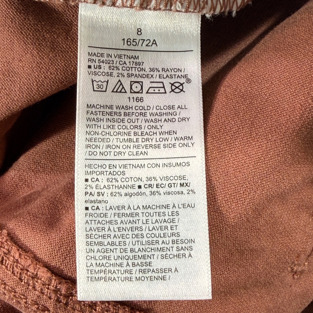 Old Navy OG Loose Pants Womens 8 Rust Brown High Rise Corduroy Saddle 804447-00 - Picture 10 of 11